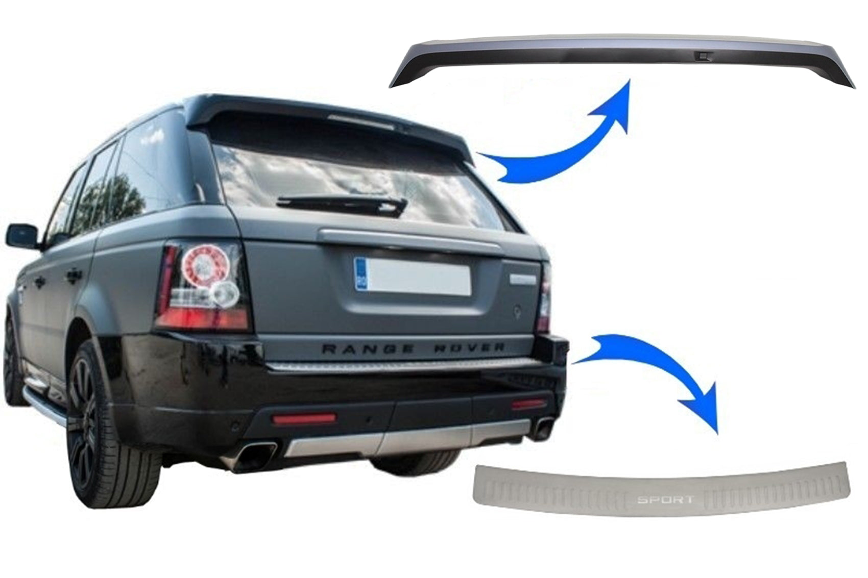 Dachspoiler für Rover Sport L320 2010–2013 Stoßfänger Fußplatte Autobiografie Look Carpartstuning Austria
