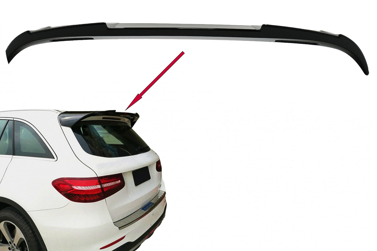 Heckspoiler Flügel Dachspoiler Spoiler für Mercedes GLC X253 SUV 2015+ Klavierschwarz Carpartstuning Austria