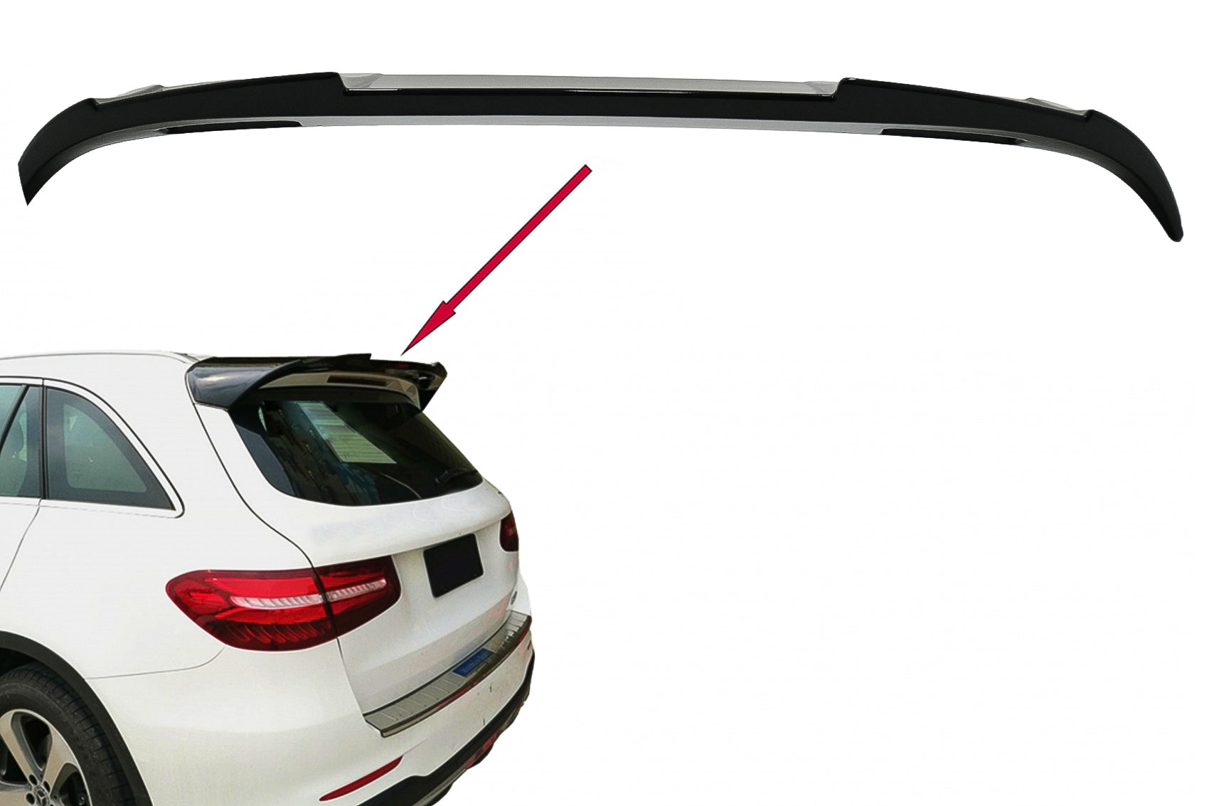 Heckspoiler Flügel Dachspoiler Spoiler für Mercedes GLC X253 SUV 2015+ Klavierschwarz Carpartstuning Austria