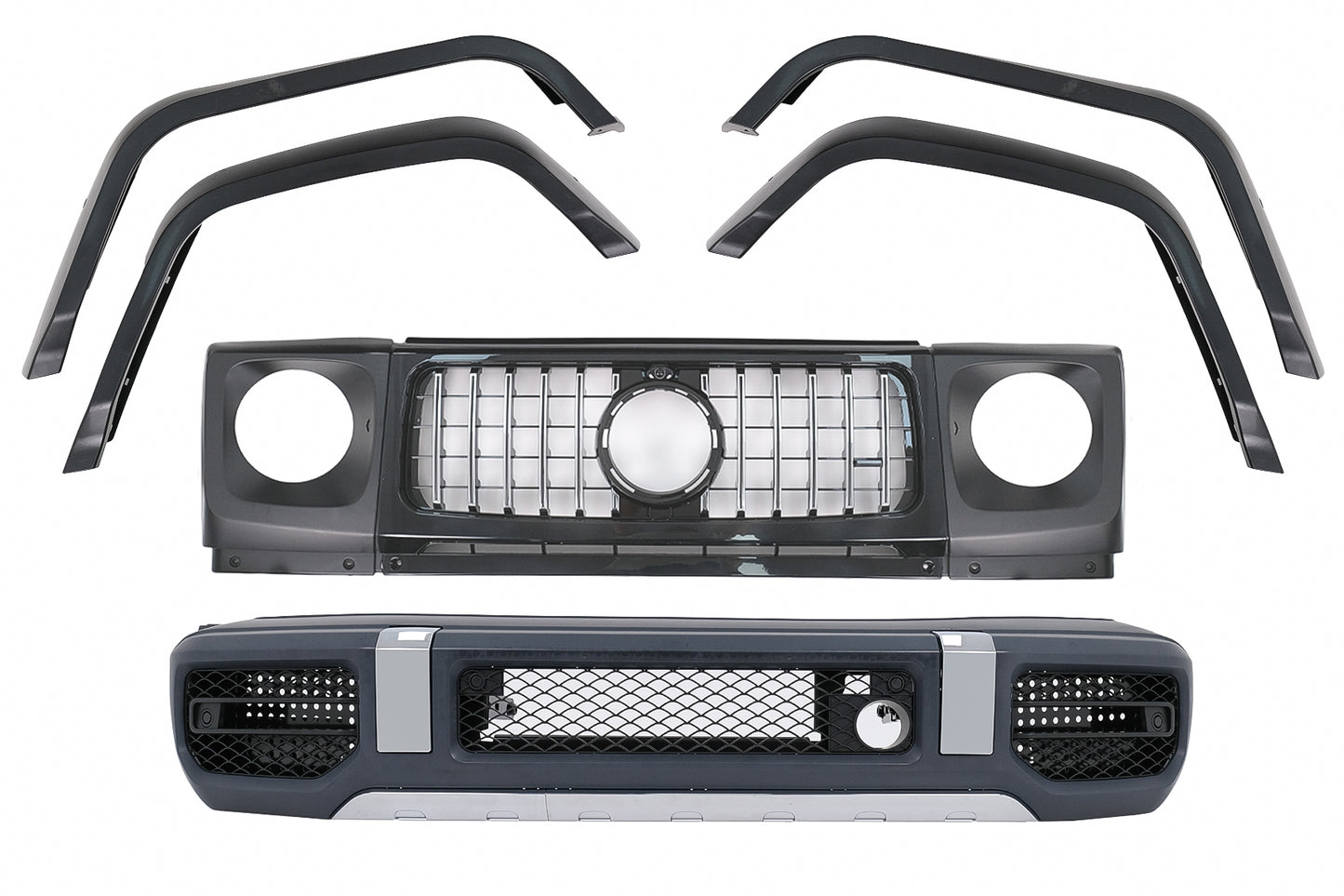 Umstellung auf 2018 Komplette Frontstoßstange für Mercedes G W463 2008-2017 G63 Look Carpartstuning Austria
