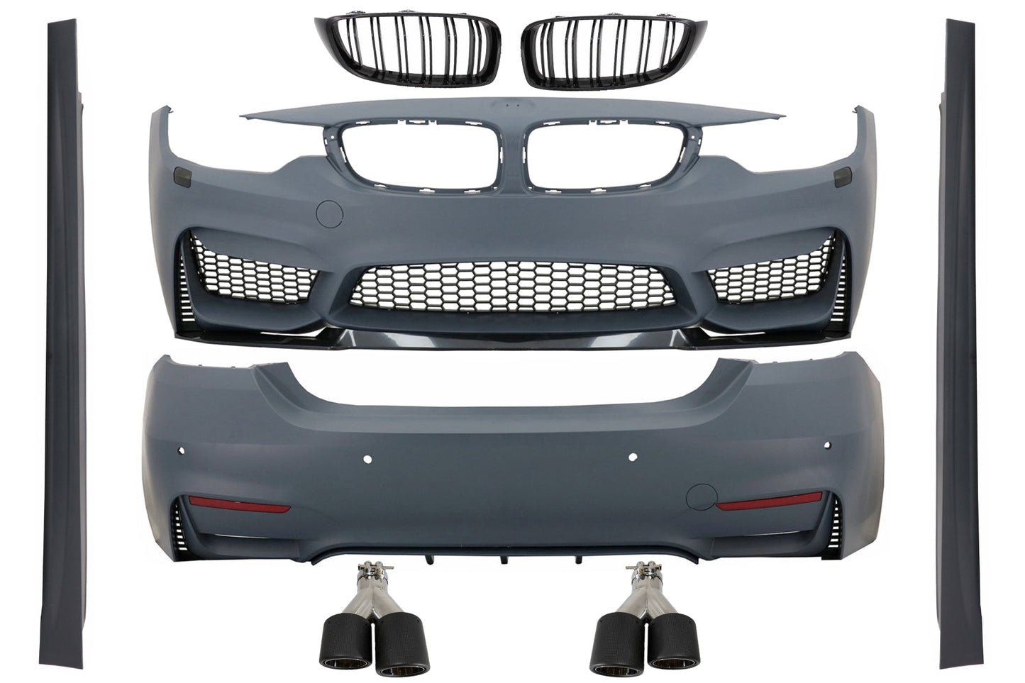 Bodykit für BMW 4 F36 Gran Coupé 13-03.19 M4 Look Gitter Auspuff Tipps Kohlenstoff Carpartstuning Austria