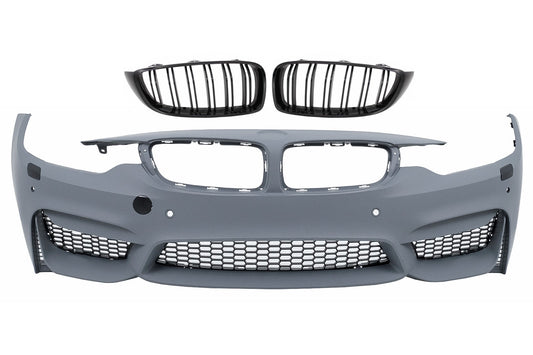 Stoßstange für BMW 4 F32 F33 F36 2013-2017 M4 Look Nierengrill Kühlergrills Schwarz Carpartstuning Austria