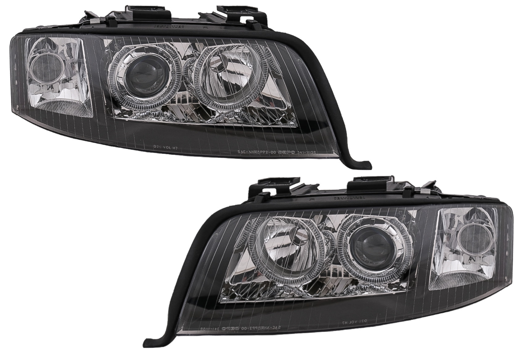 Angel Eyes Scheinwerfer Xenon für Audi A6 4B C5 06.2001-05.2004 LHD oder RHD Schwarz Carpartstuning Austria