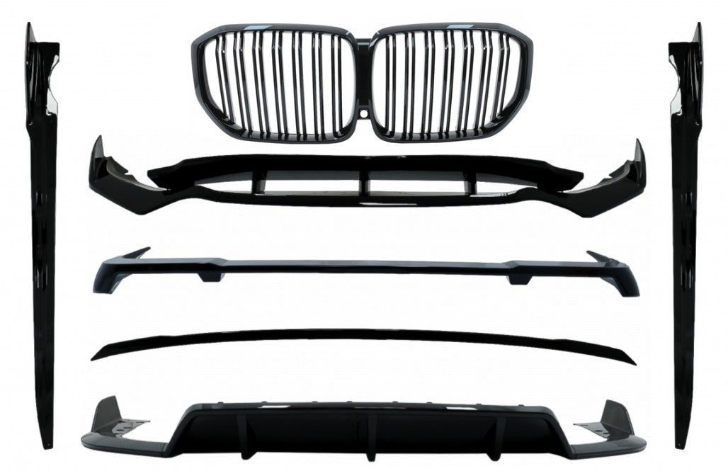 Aero Bodykit & Gitter Doppelt für BMW X5 G05 2018-2022 Black Knight Look Glänzend schwarz Carpartstuning Austria