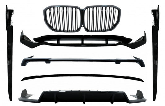 Aero Bodykit & Gitter Doppelt für BMW X5 G05 2018-2022 Black Knight Look Glänzend schwarz Carpartstuning Austria