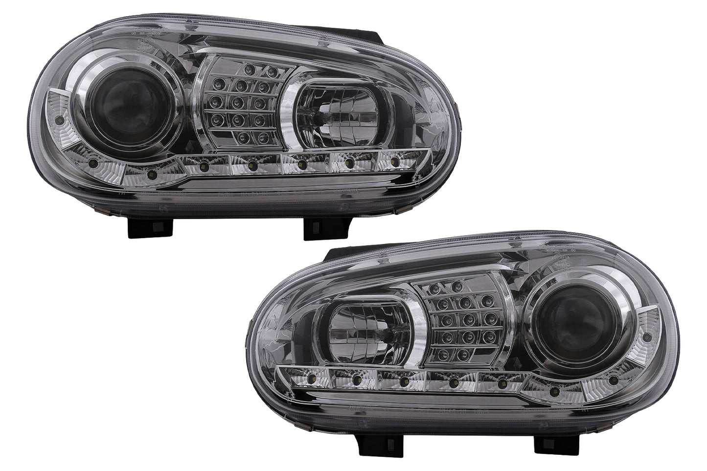 LED TFL Scheinwerfer für VW Golf 4 09.1997–09.2003 Chrom Tagfahrlicht Headlights Carpartstuning Austria