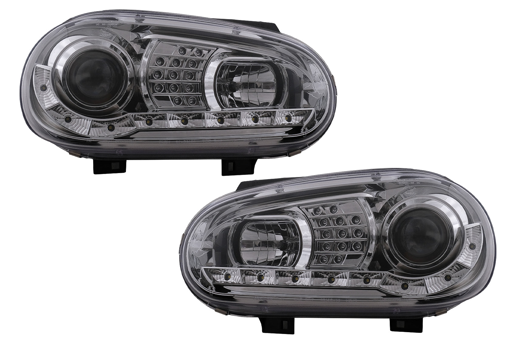 LED TFL Scheinwerfer für VW Golf 4 09.1997–09.2003 Chrom Tagfahrlicht Headlights Carpartstuning Austria