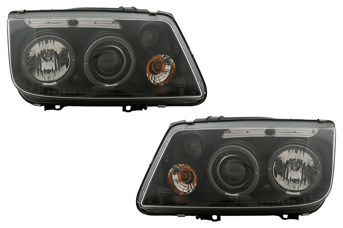 Angel Eyes Scheinwerfer für VW Bora 09.1998-07.2005 Schwarz Halogen Headlights Carpartstuning Austria