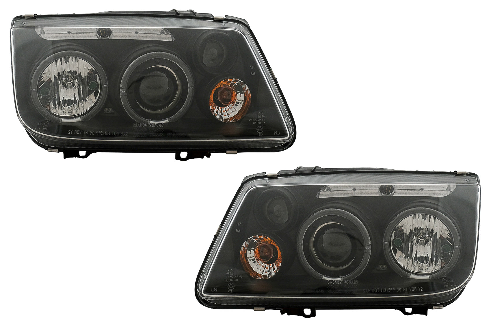 Angel Eyes Scheinwerfer für VW Bora 09.1998-07.2005 Schwarz Halogen Headlights Carpartstuning Austria