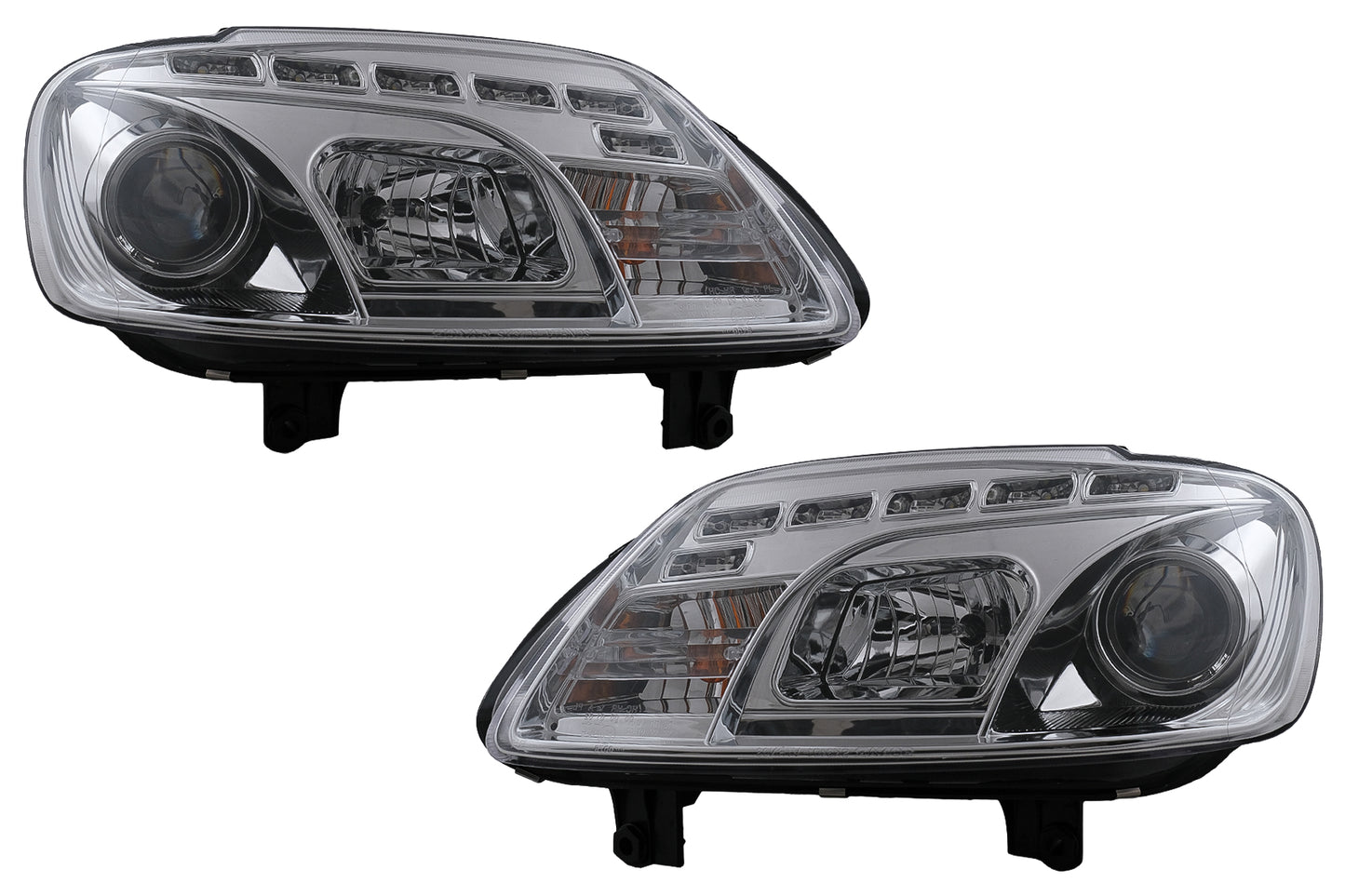 LED DRL Scheinwerfer für VW Touran 1T Caddy 03–06 Chrom Tagfahrlicht Carpartstuning Austria
