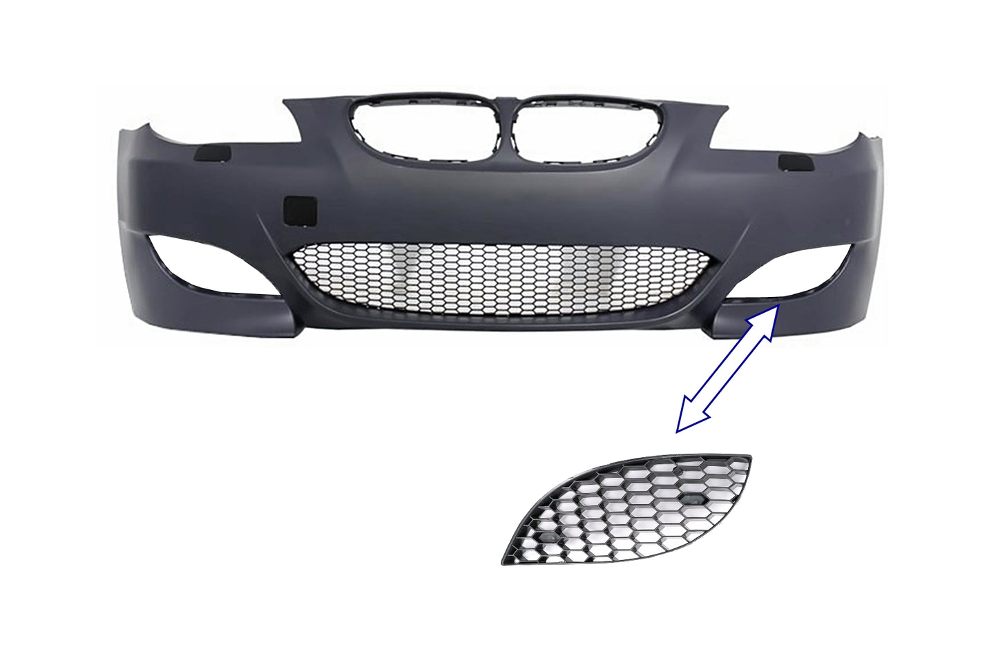 Seitengitter LINKE Seite Für BMW 5er E60 E61 2003–2010 nur M5 Design Stoßstange Carpartstuning Austria