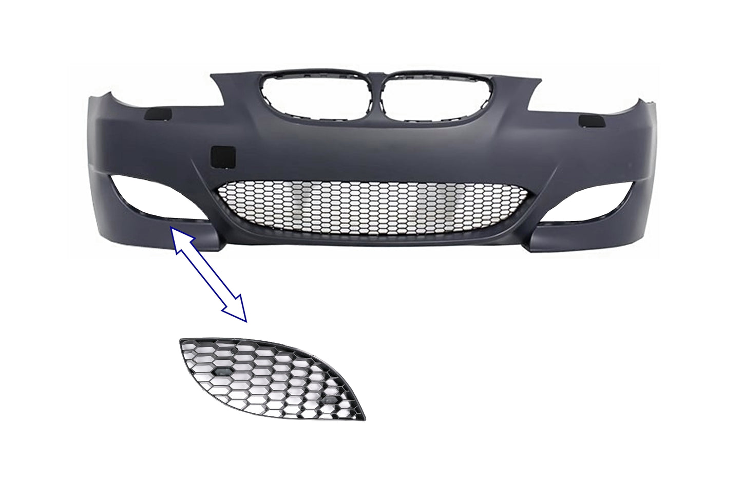 Seitengitter RECHTE Seite Für BMW 5er E60 E61 2003–2010 nur M5 Design Stoßstange Carpartstuning Austria