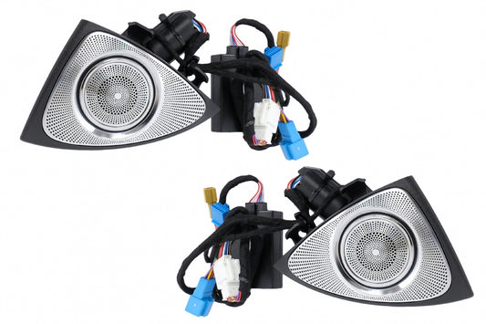 Kit AC-Lüftungsgitter 7 Farben LED Rotary Hochtöner Cover-Lautsprecher für Mercedes S-Klasse W222 Carpartstuning Austria