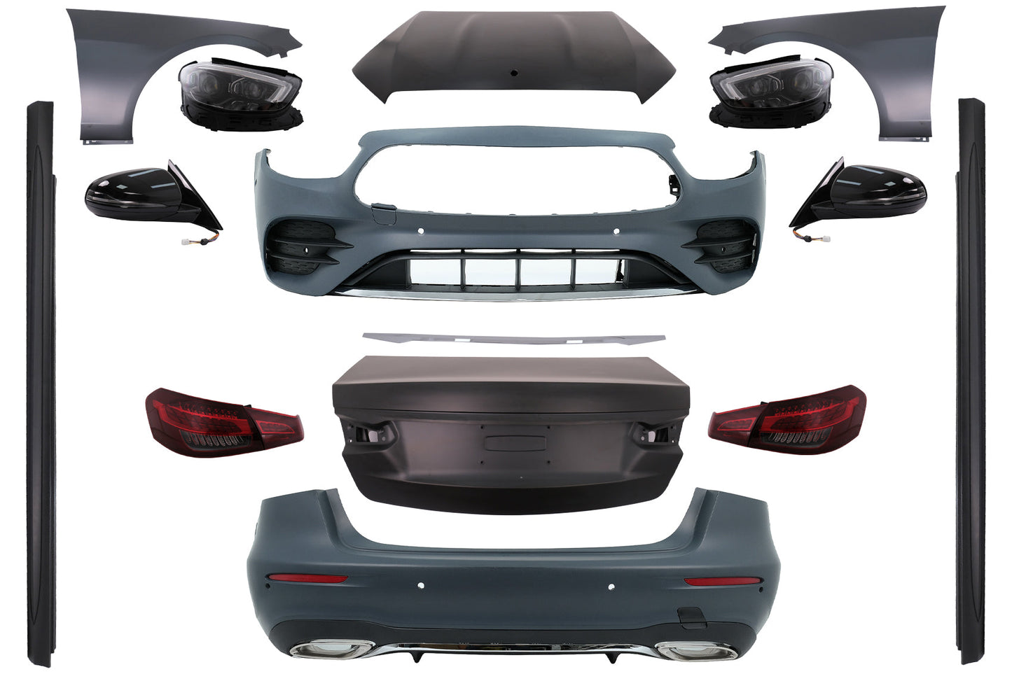 Bodykit Stoßstange Kühlergrill für Mercedes E-Klasse W212 MOPF 2013-2016 Endrohre Carpartstuning Austria