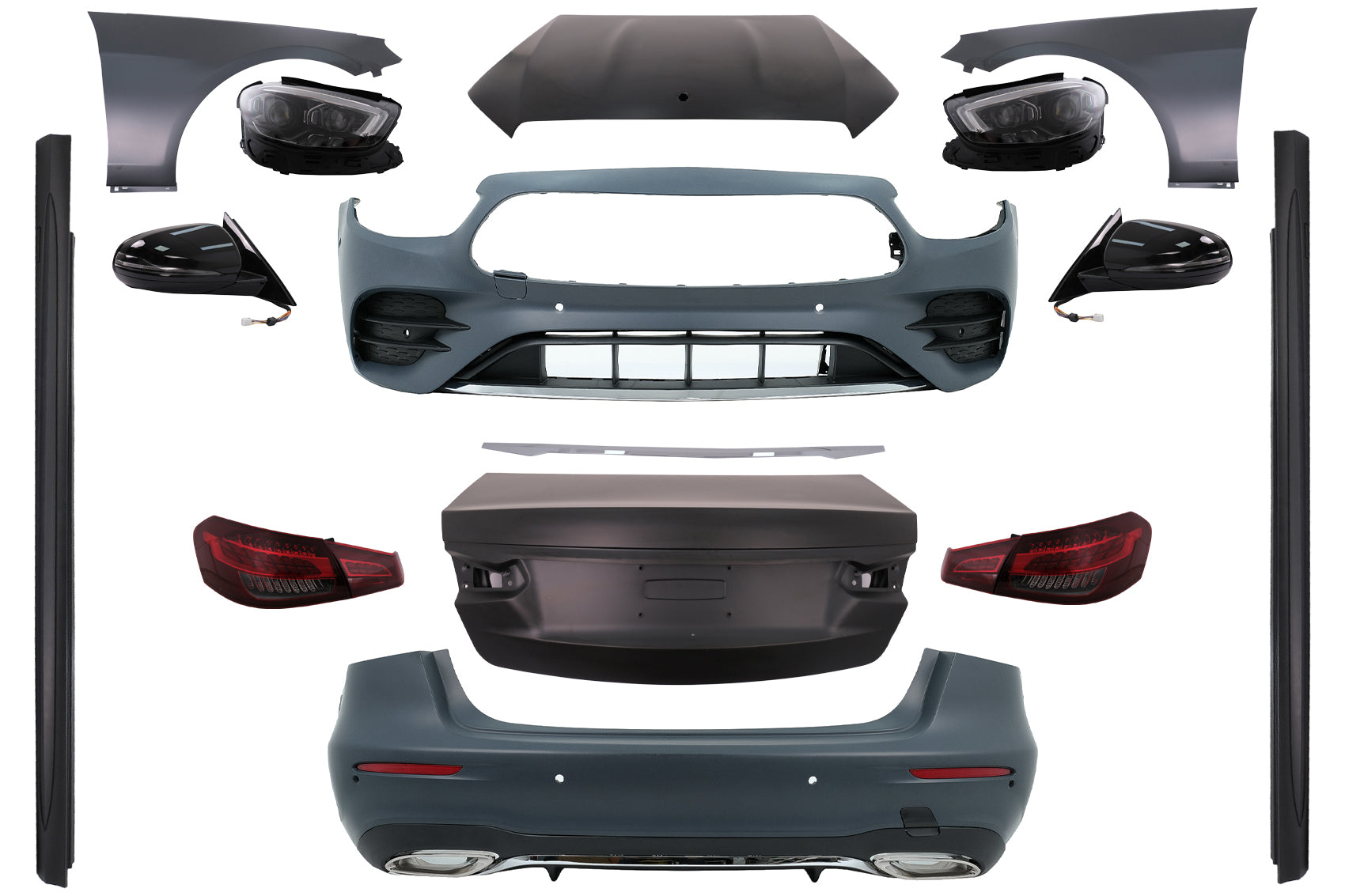 Bodykit Stoßstange Kühlergrill für Mercedes E-Klasse W212 MOPF 2013-2016 Endrohre Carpartstuning Austria