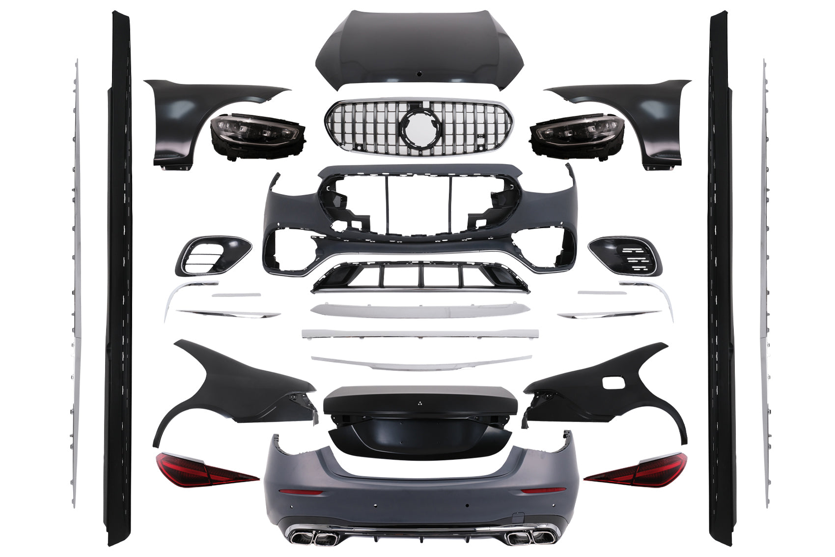 Bodykit für Mercedes S-Klasse W221 05-13 Umbau auf W223 S63 Design Stoßstange Carpartstuning Austria