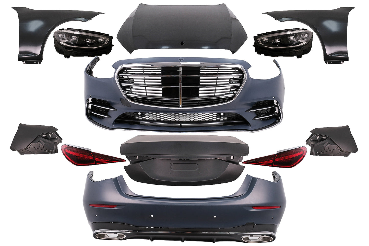 Bodykit für Mercedes S-Klasse W221 05-13 Umbau auf W223 S450 Design Stoßstange Carpartstuning Austria