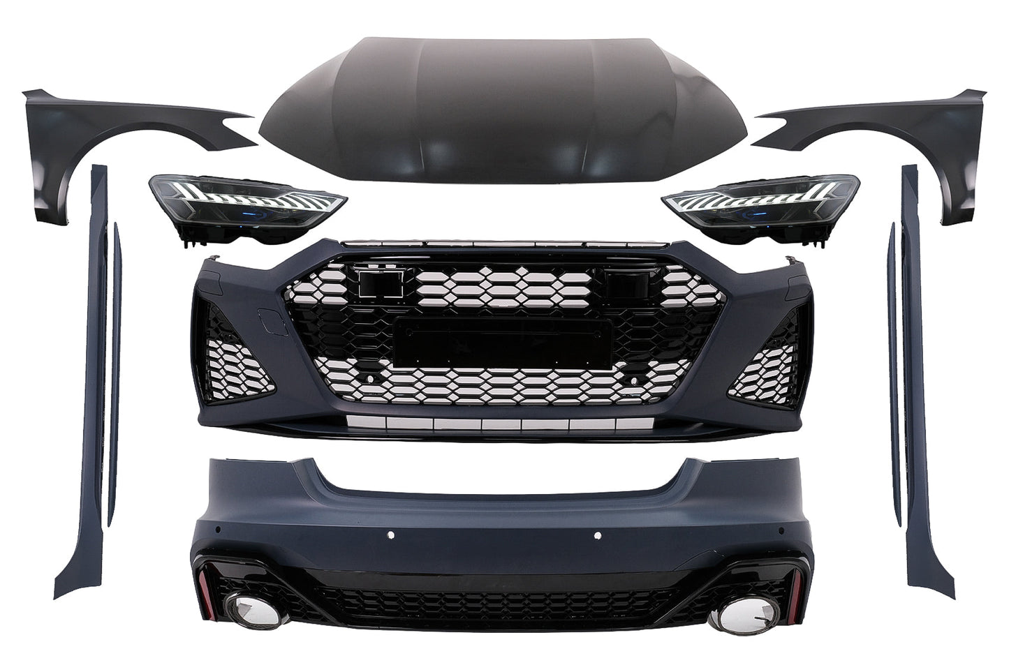 Wide Bodykit für Audi A7 4G MOPF 15-17 Stoßstange Kotflügel Motorhaube Scheinwerfer LED Carpartstuning Austria