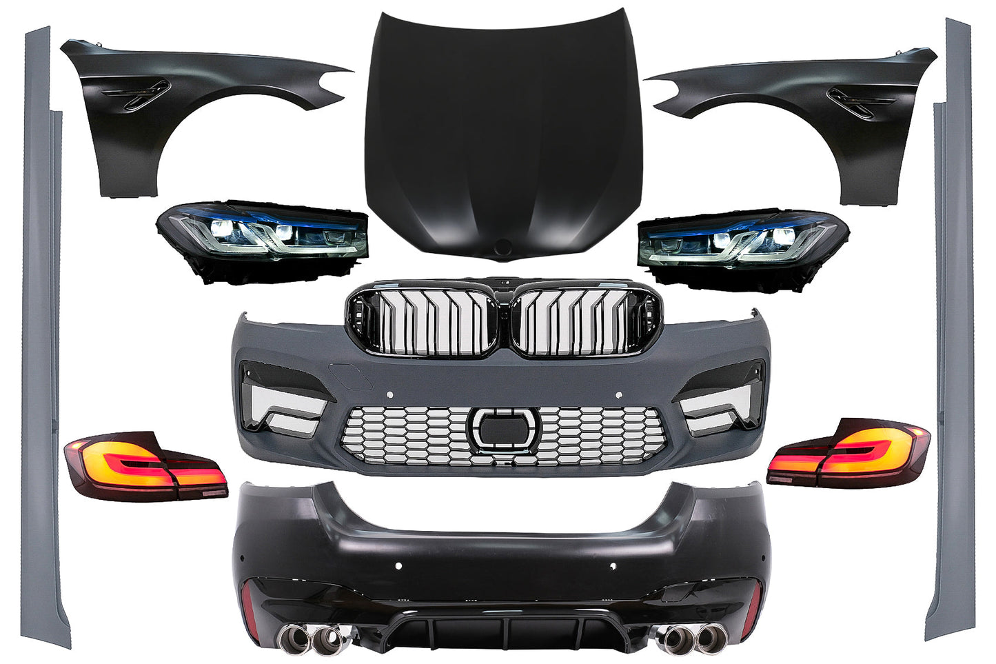 Bodykit Motorhaube für BMW 5er F10 10-17 Umbau auf G30 LCI M5 Design Kotflügel Carpartstuning Austria