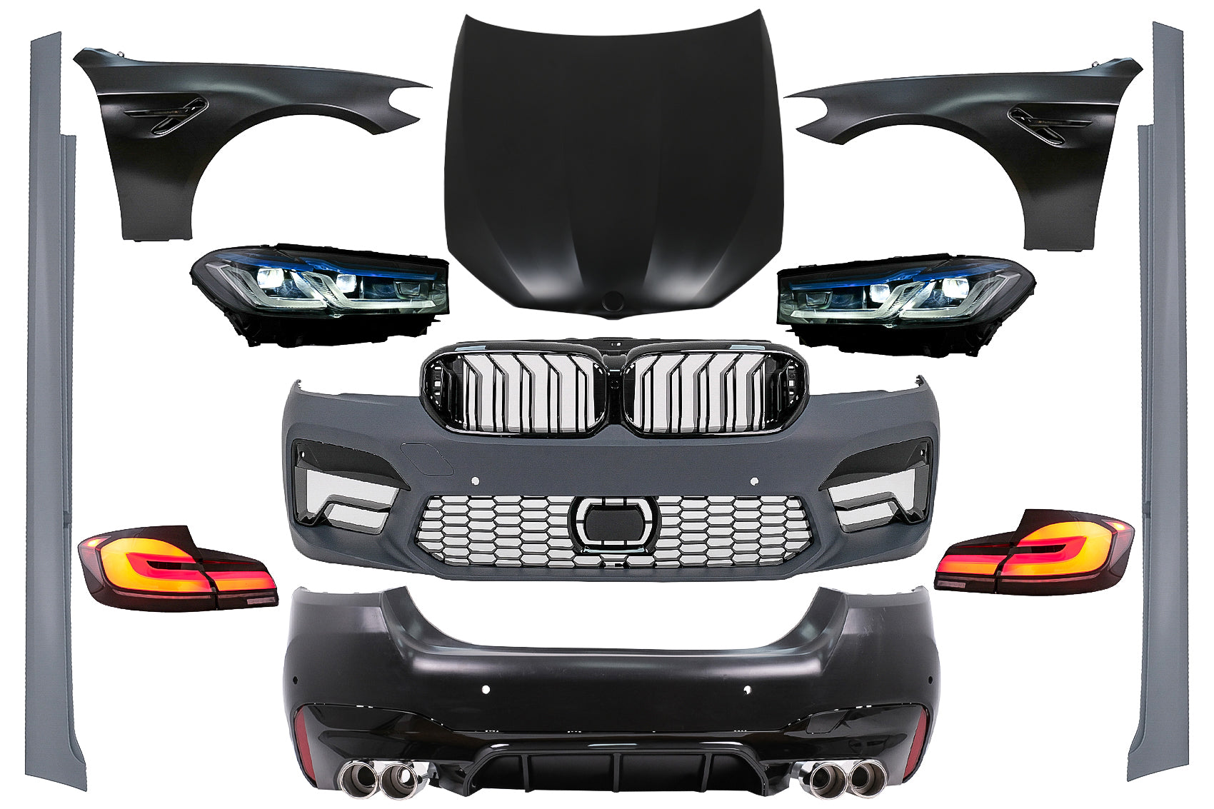 Bodykit Motorhaube für BMW 5er F10 10-17 Umbau auf G30 LCI M5 Design Kotflügel Carpartstuning Austria