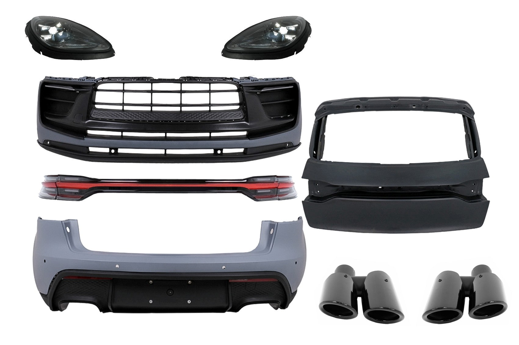 Bodykit für Porsche Macan 95B 2014-2023 Upgrade auf GTS-Design Stoßstange Leuchten Carpartstuning Austria