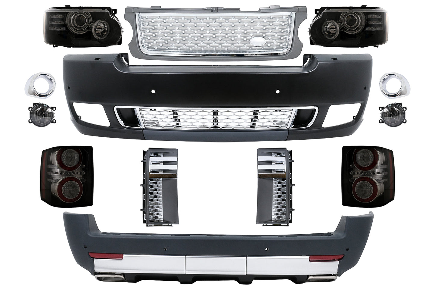 Kit für Rover Vogue L322 02-12 Schwarz Silber Gitter Auflage Autobiography Look Carpartstuning Austria