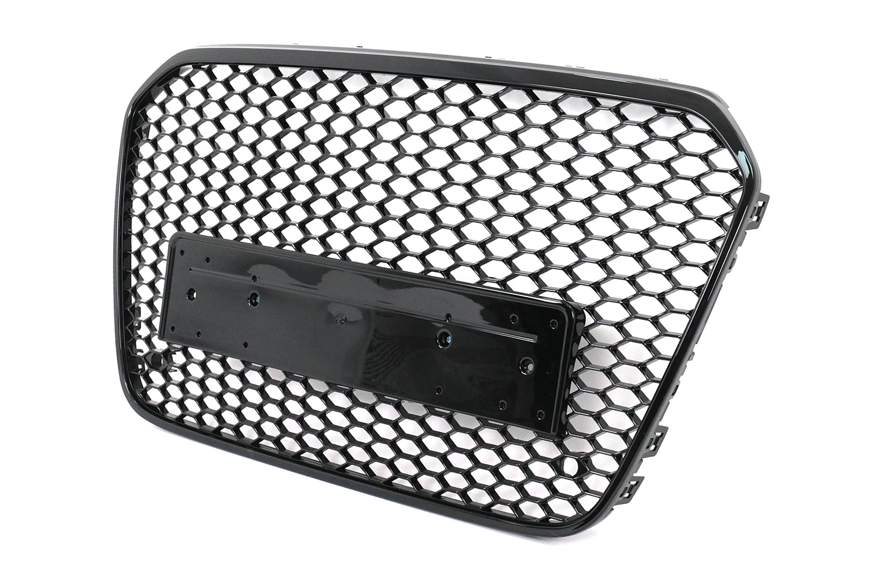 Wabengrill Grill für Audi A6 C7 4G 2011-2014 Limo Avant Schwarz Glänzend Ohne Emblem Carpartstuning Austria