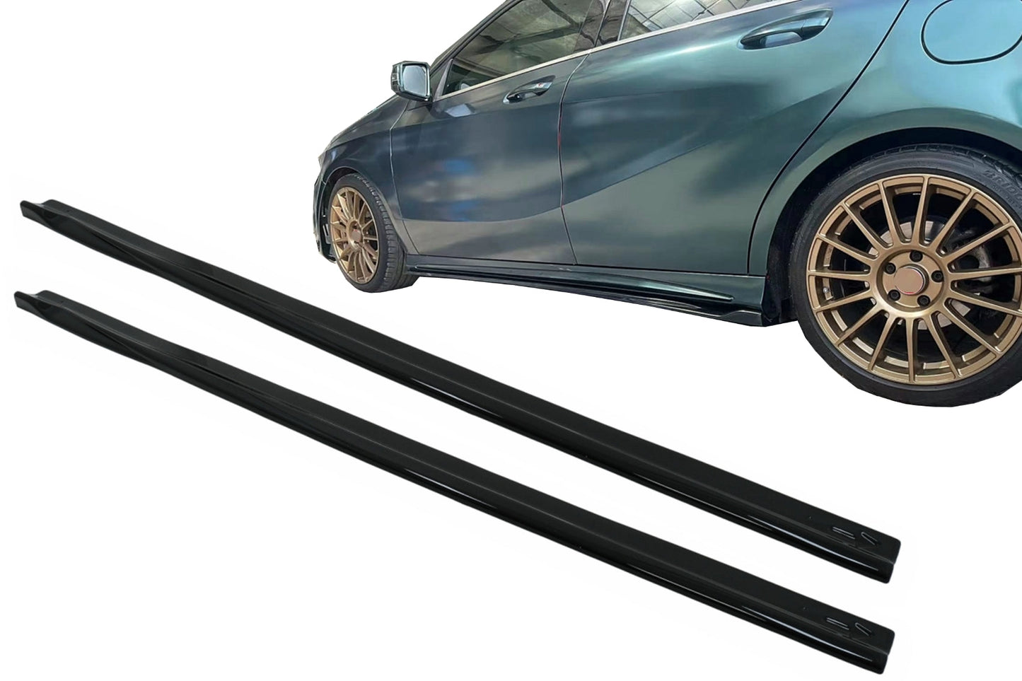 Seitenschweller Verlängerung für Mercedes A-Klasse W176 Sport Line A45 2012-2018 Schwarz Carpartstuning Austria