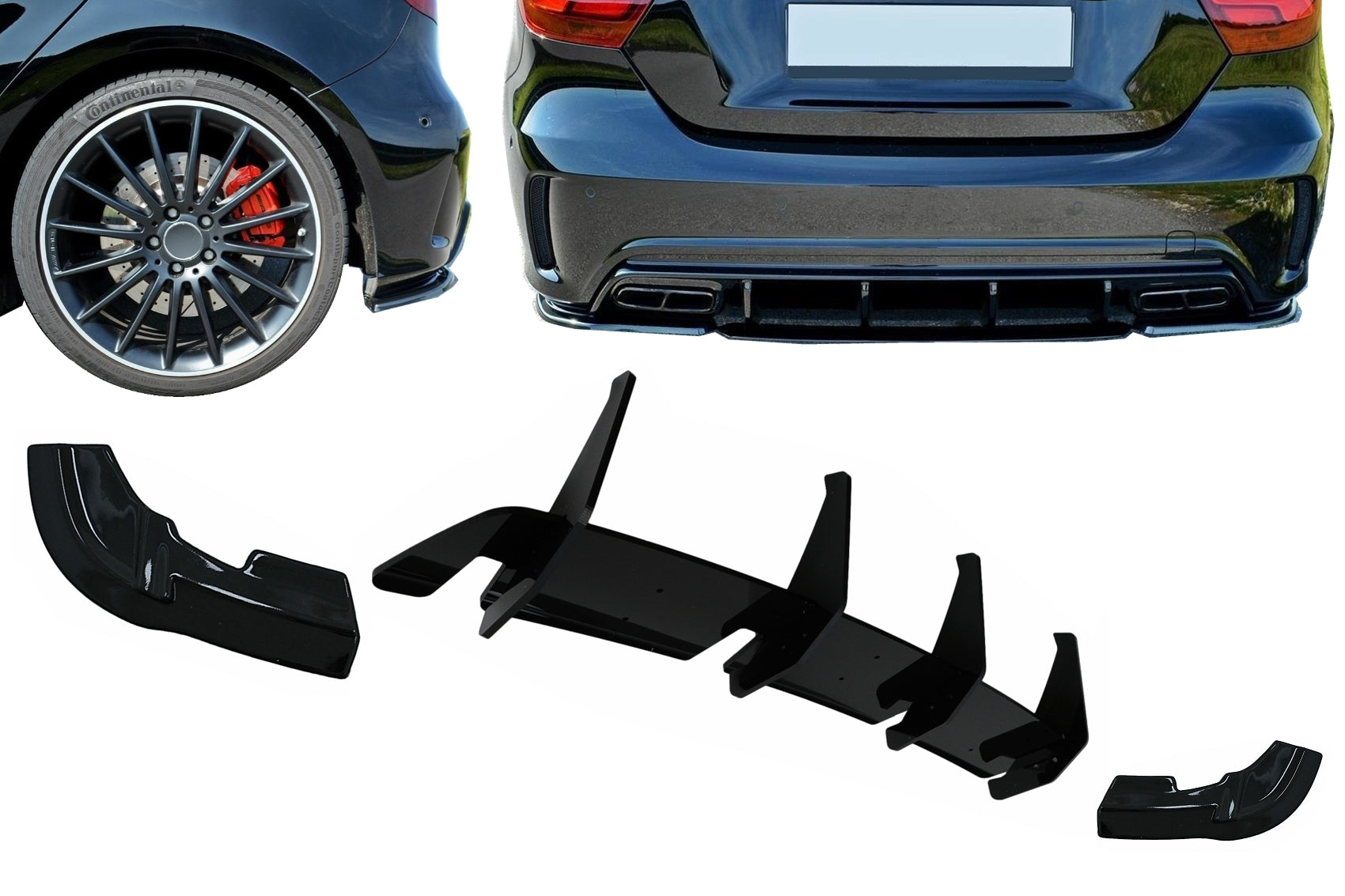 Stoßstangen Diffusor Verlängerung Splitter für Mercedes A-Klasse W176 A45 15-18 Carpartstuning Austria