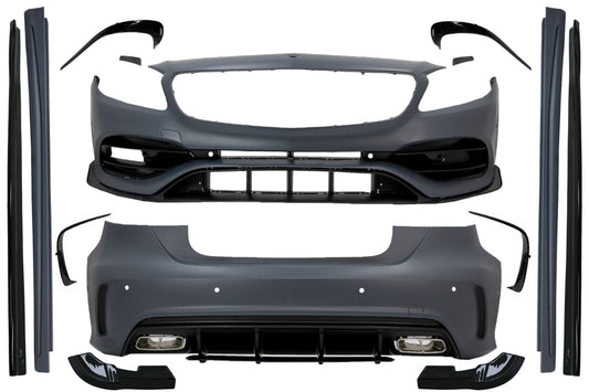 BodyKit für MERCEDES A W176 12-18 MOPF A45 Look Stoßstange Luftverteiler Endrohe Carpartstuning Austria