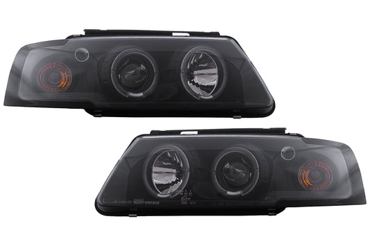 Angel Eyes Scheinwerfer für VW Passat B5 3B 11.1996–08.2000 Schwarz Halogenlampen Carpartstuning Austria
