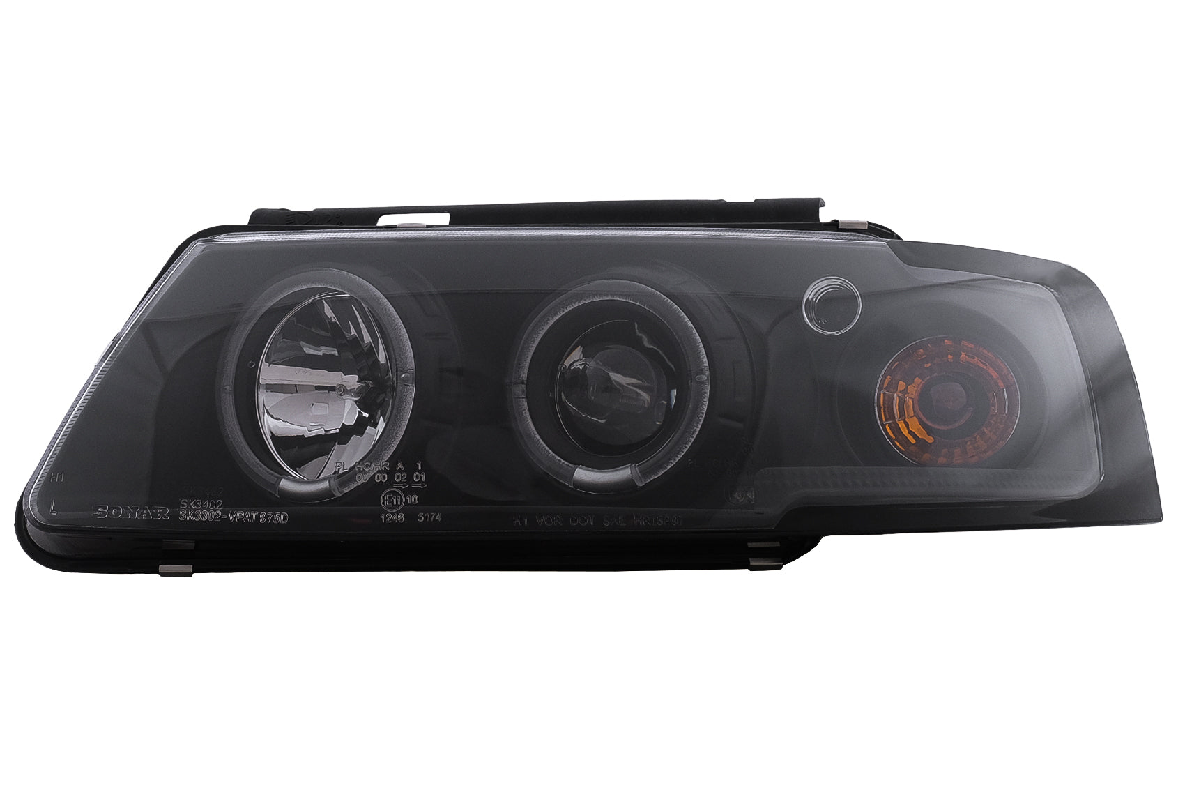 Angel Eyes Scheinwerfer für VW Passat B5 3B 11.1996–08.2000 Schwarz Halogenlampen Carpartstuning Austria