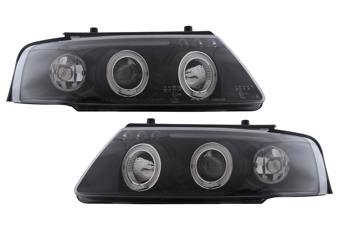 Angel Eyes Scheinwerfer für VW Passat B5 3B 11.1996–08.2000 Schwarz Halogenlampen Carpartstuning Austria