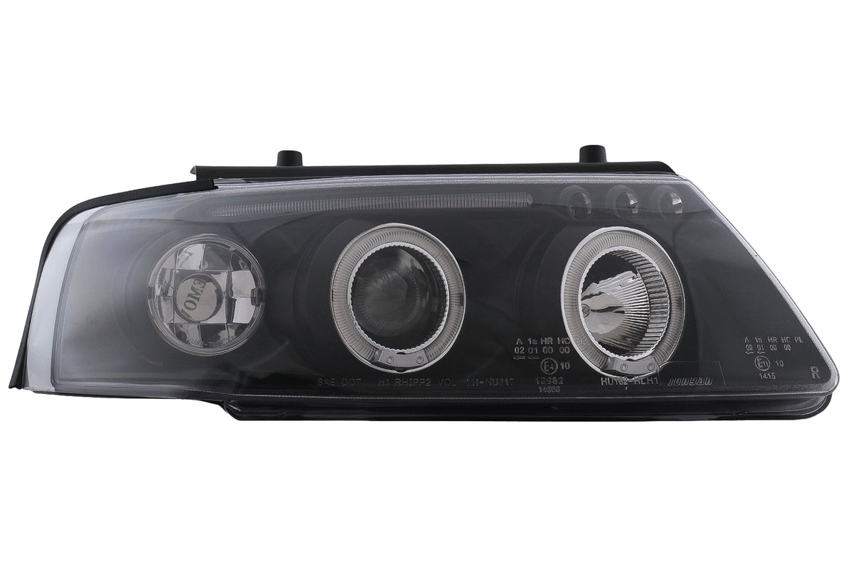 Angel Eyes Scheinwerfer für VW Passat B5 3B 11.1996–08.2000 Schwarz Halogenlampen Carpartstuning Austria