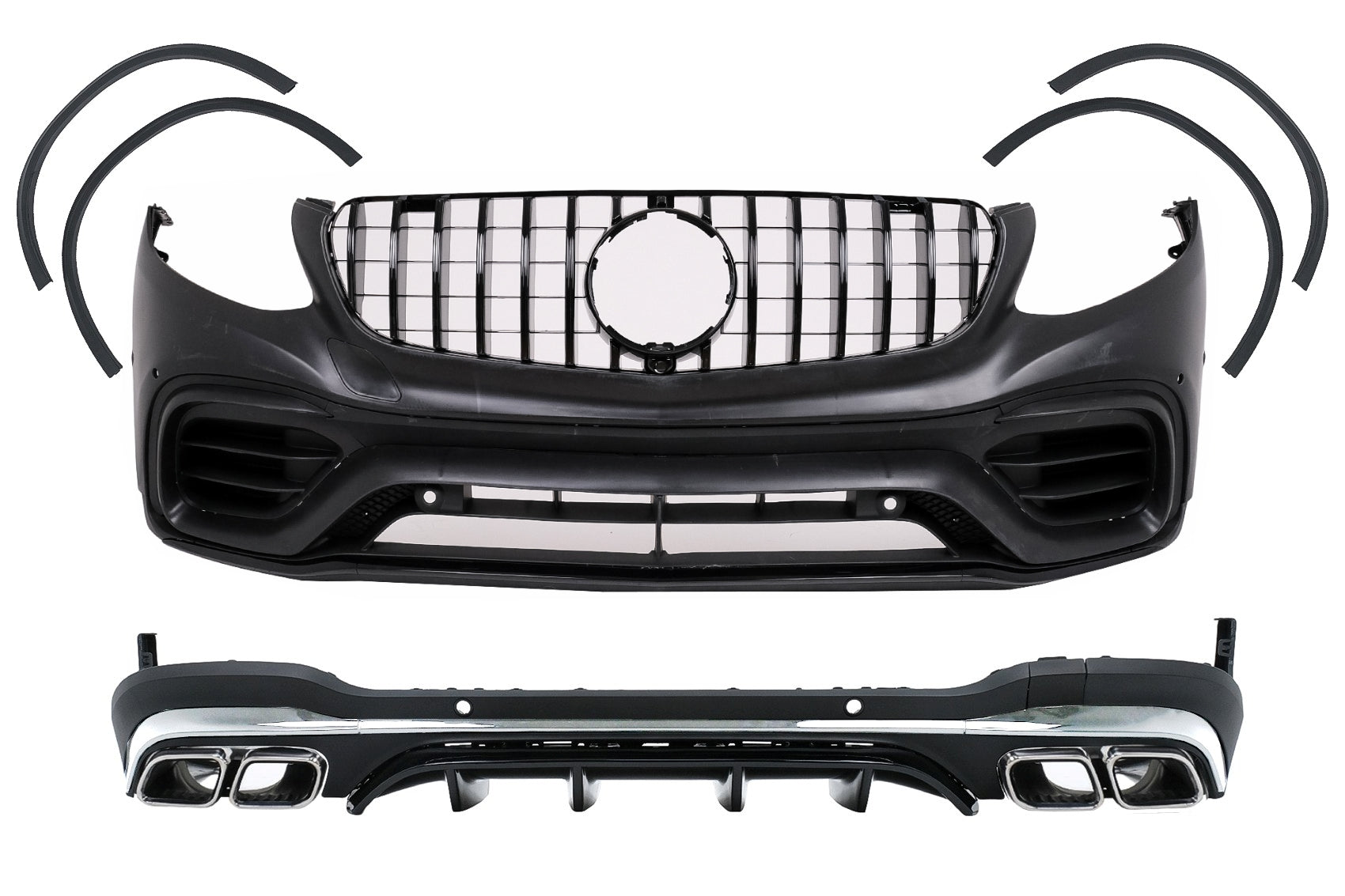 Bodykit für Mercedes GLC SUV X253 15-07.19 Stoßfänger Endrohre GLC63 Look Carpartstuning Austria