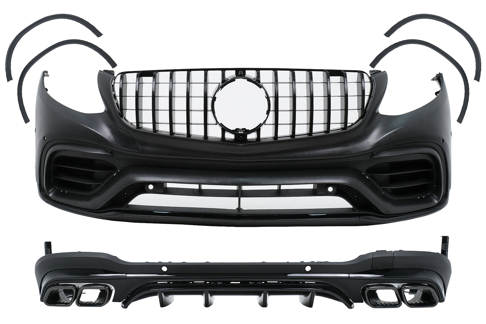 Bodykit für Mercedes GLC SUV X253 15-07.19 Stoßfänger Endrohre GLC63 Look Carpartstuning Austria