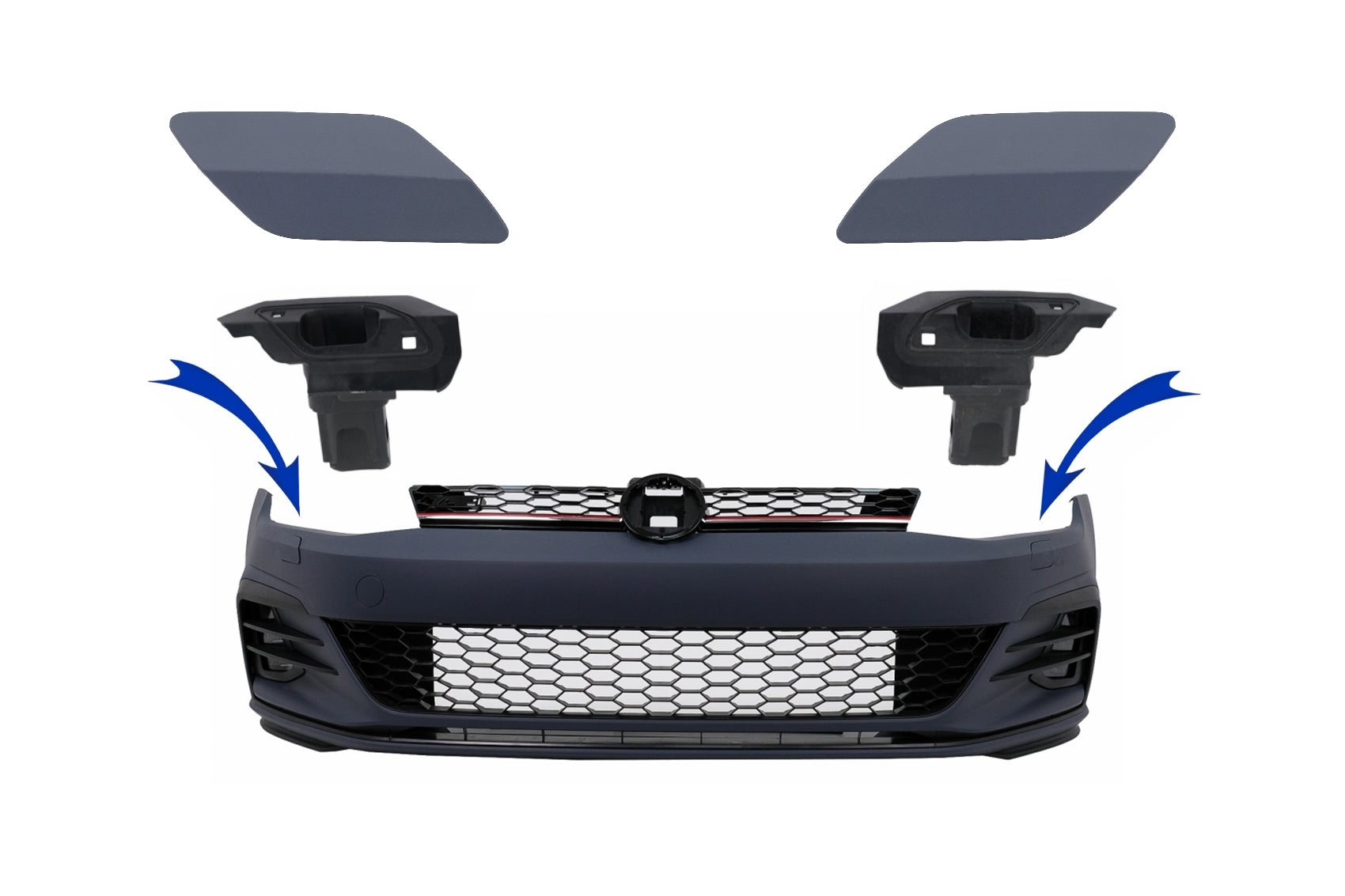 SRA Abdeckungen für VW Golf 7.5 2017–2020 nur für Frontstoßstange im GTI-Design Carpartstuning Austria