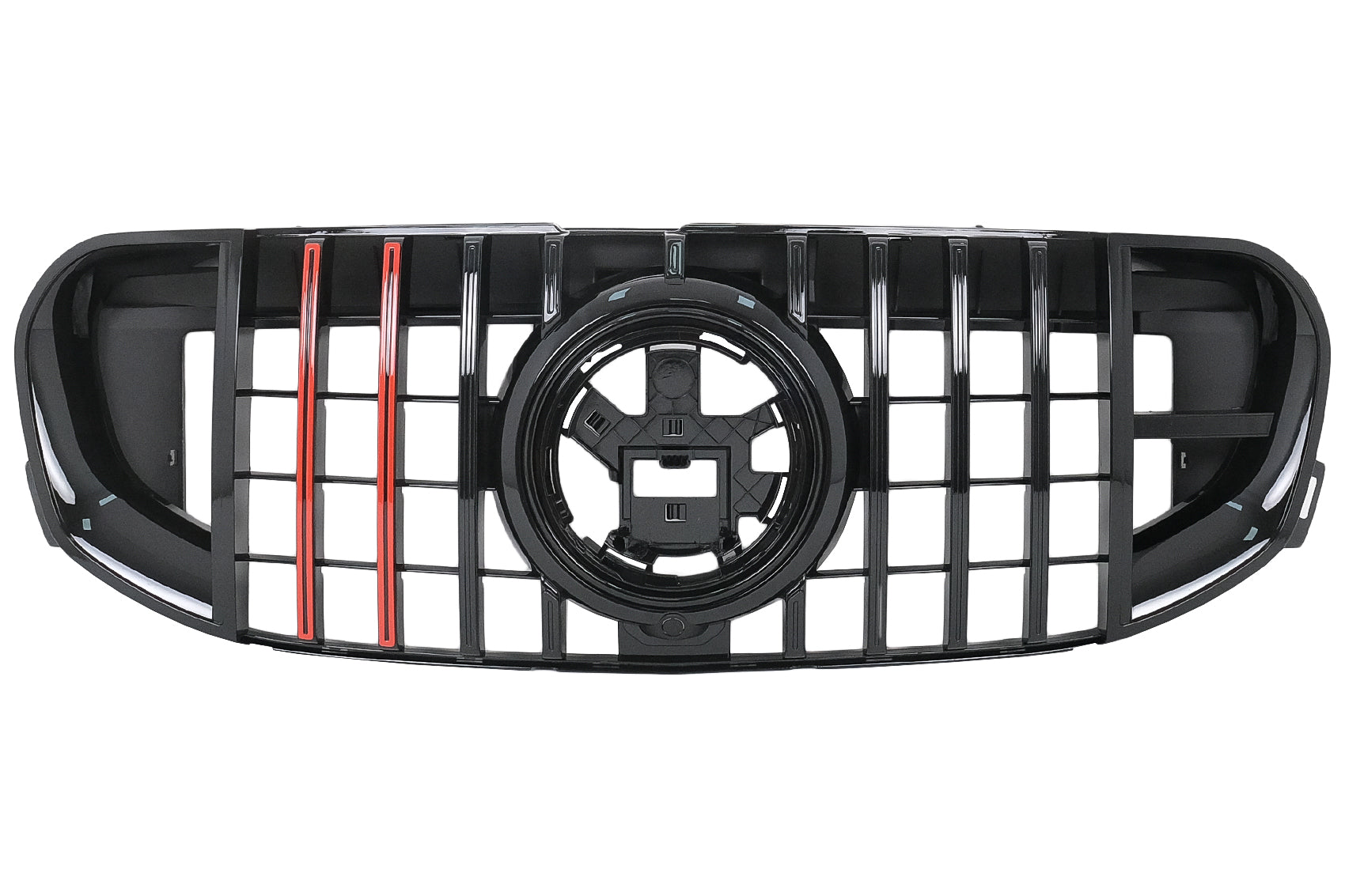Kühlergrill mit Rotem Einsatz für Mercedes GLS SUV X167 2019–2023 GTR-Design Carpartstuning Austria