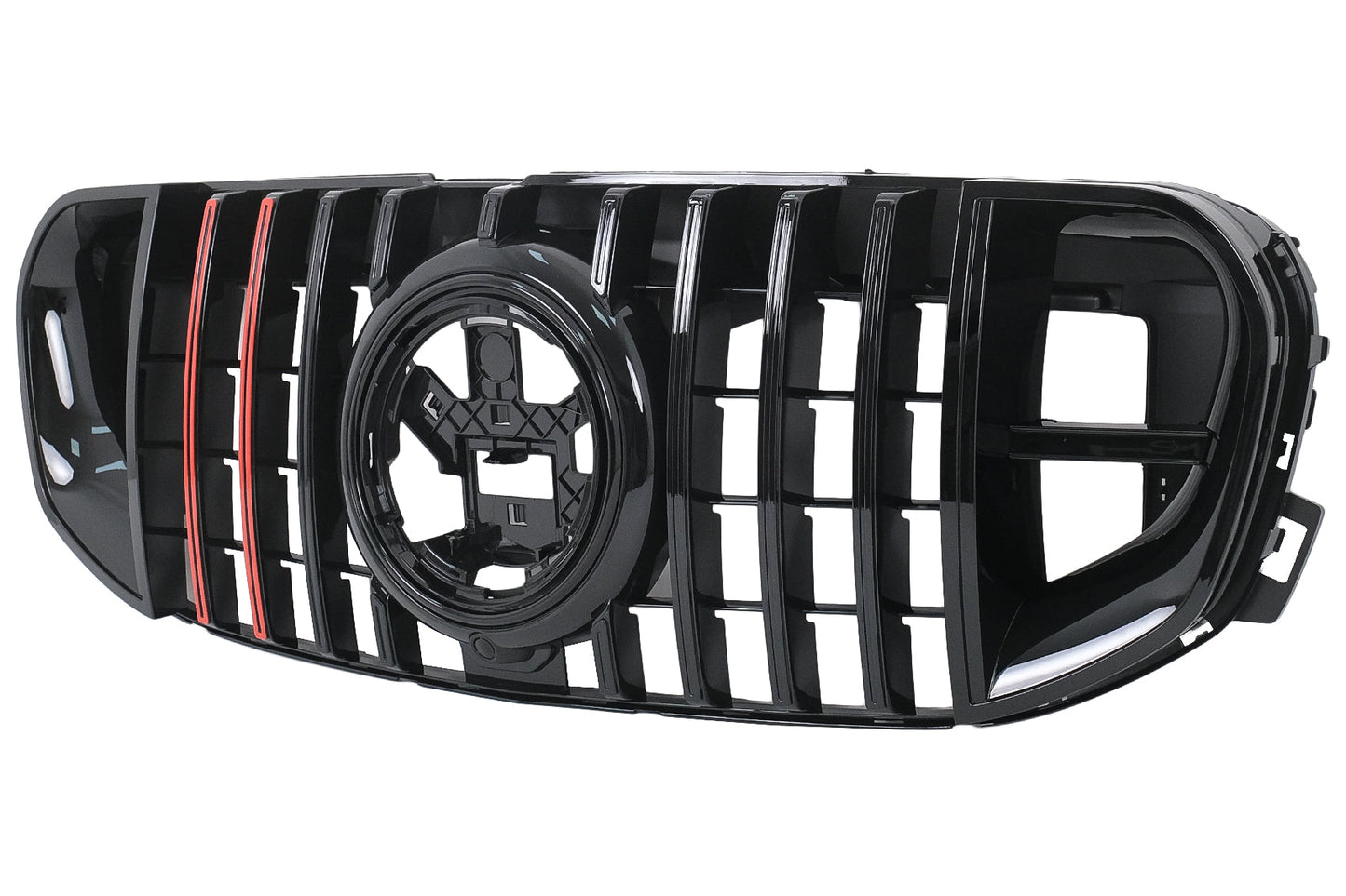 Kühlergrill mit Rotem Einsatz für Mercedes GLS SUV X167 2019–2023 GTR-Design Carpartstuning Austria