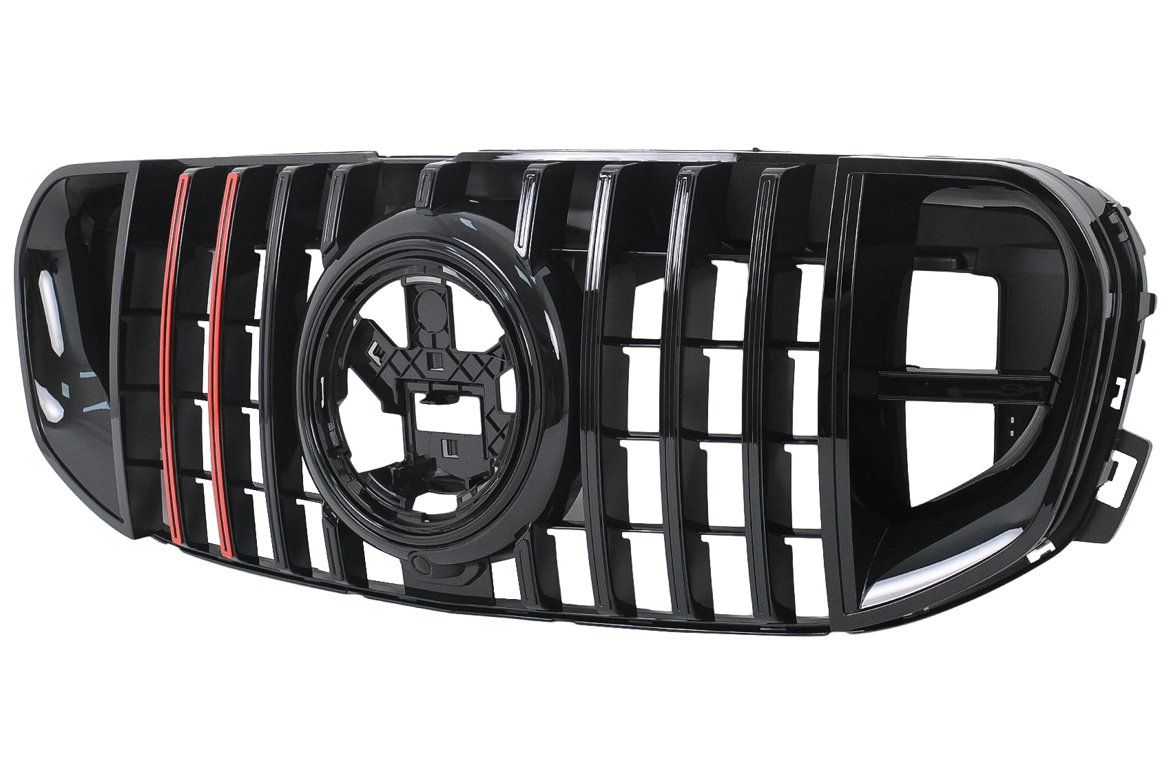 Kühlergrill mit Rotem Einsatz für Mercedes GLS SUV X167 2019–2023 GTR-Design Carpartstuning Austria