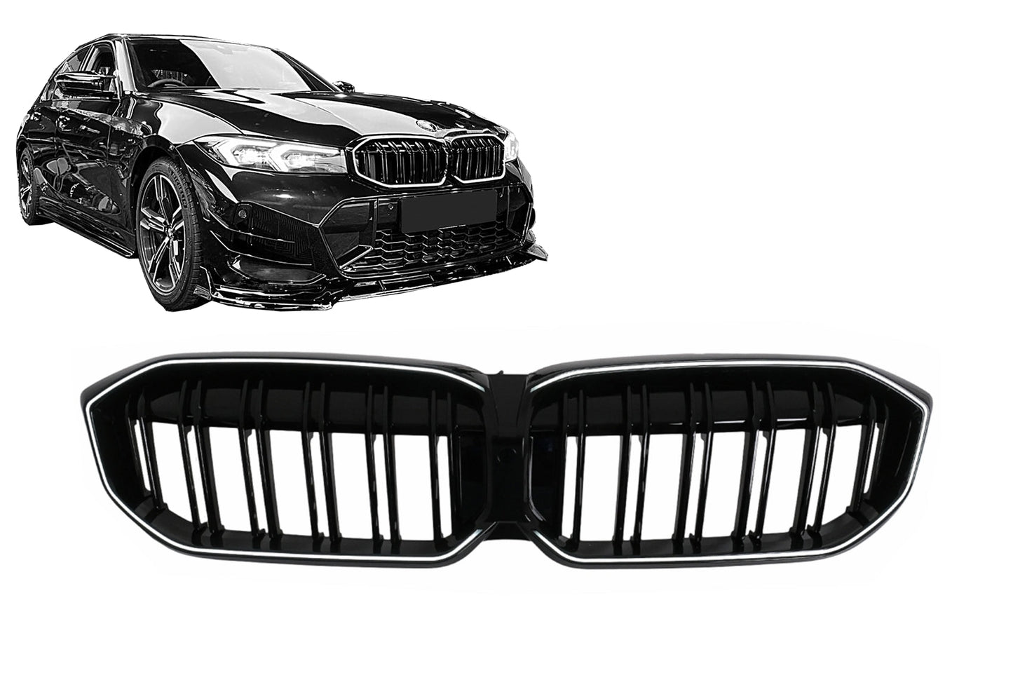 Kühlergrill Nierengitter LED für BMW 3er G20 G21 LCI 2023–2025 Sport Schwarz Beleuchtet Carpartstuning Austria