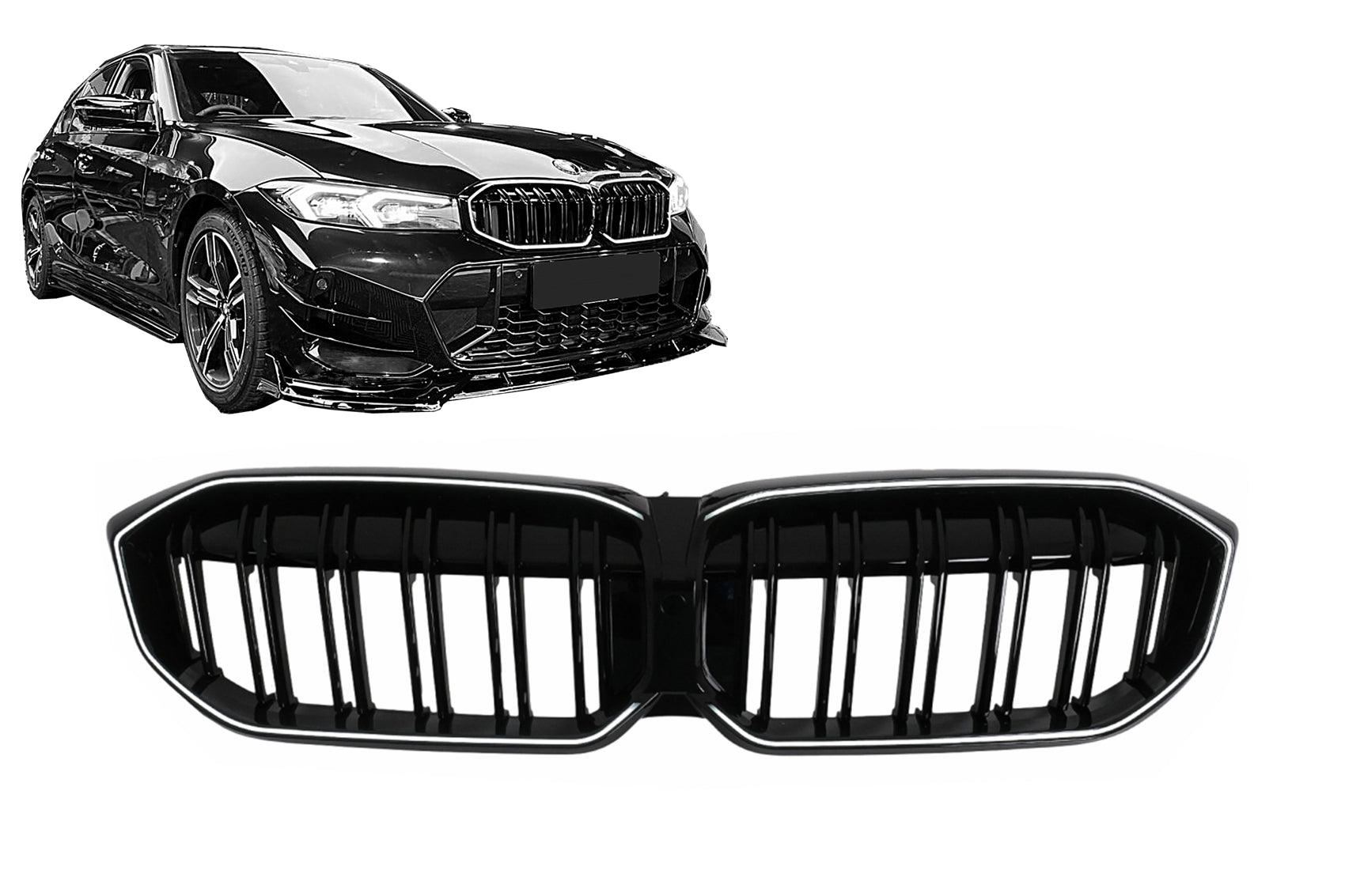 Kühlergrill Nierengitter LED für BMW 3er G20 G21 LCI 2023–2025 Sport Schwarz Beleuchtet Carpartstuning Austria