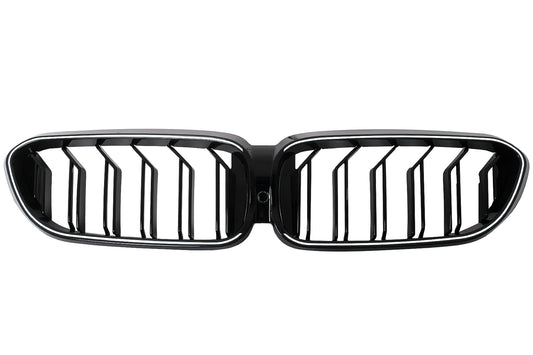 LED Kühlergrill für BMW 5er G30 G31 2017-2019 Doppelstreifen Schwarz Beleuchtet Carpartstuning Austria