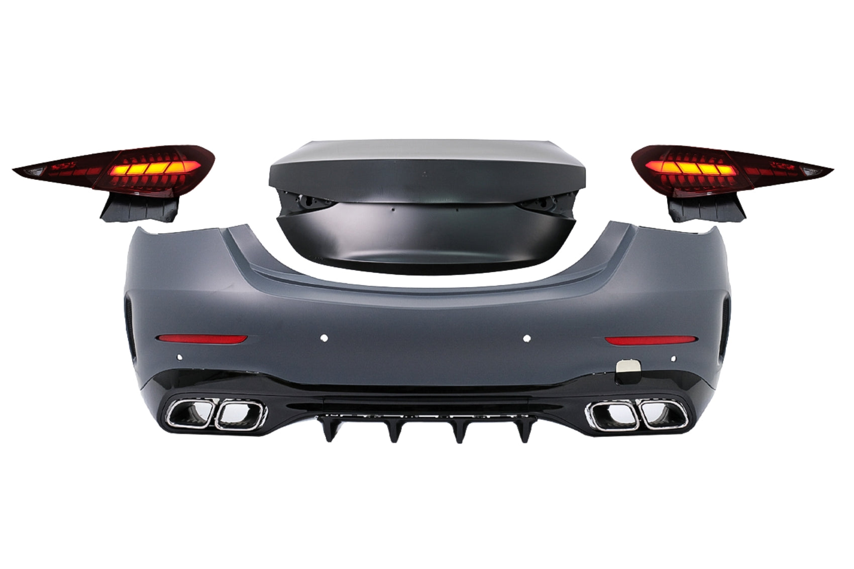 Heckstoßstangen Upgrade Kit für Mercedes C W205 Umbau W206 C63 Look Rückleuchten Carpartstuning Austria