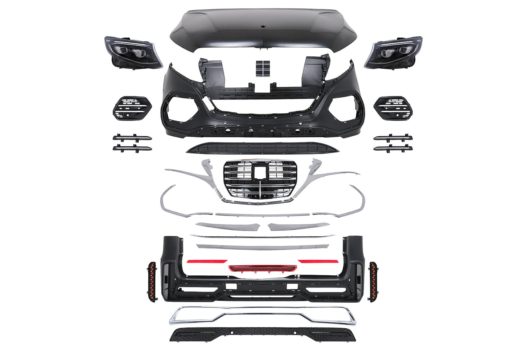 Bodykit für Mercedes V-Klasse W447 2014-2023 Stoßstangengitter Haube Scheinwerfer Carpartstuning Austria