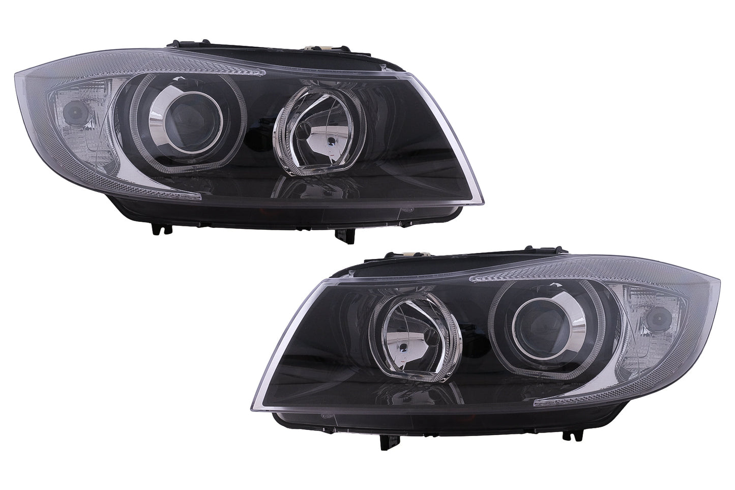 LED Angel Eyes Scheinwerfer für BMW 3er E90 Limo E91 Touring 03.05-2011 Schwarz Carpartstuning Austria