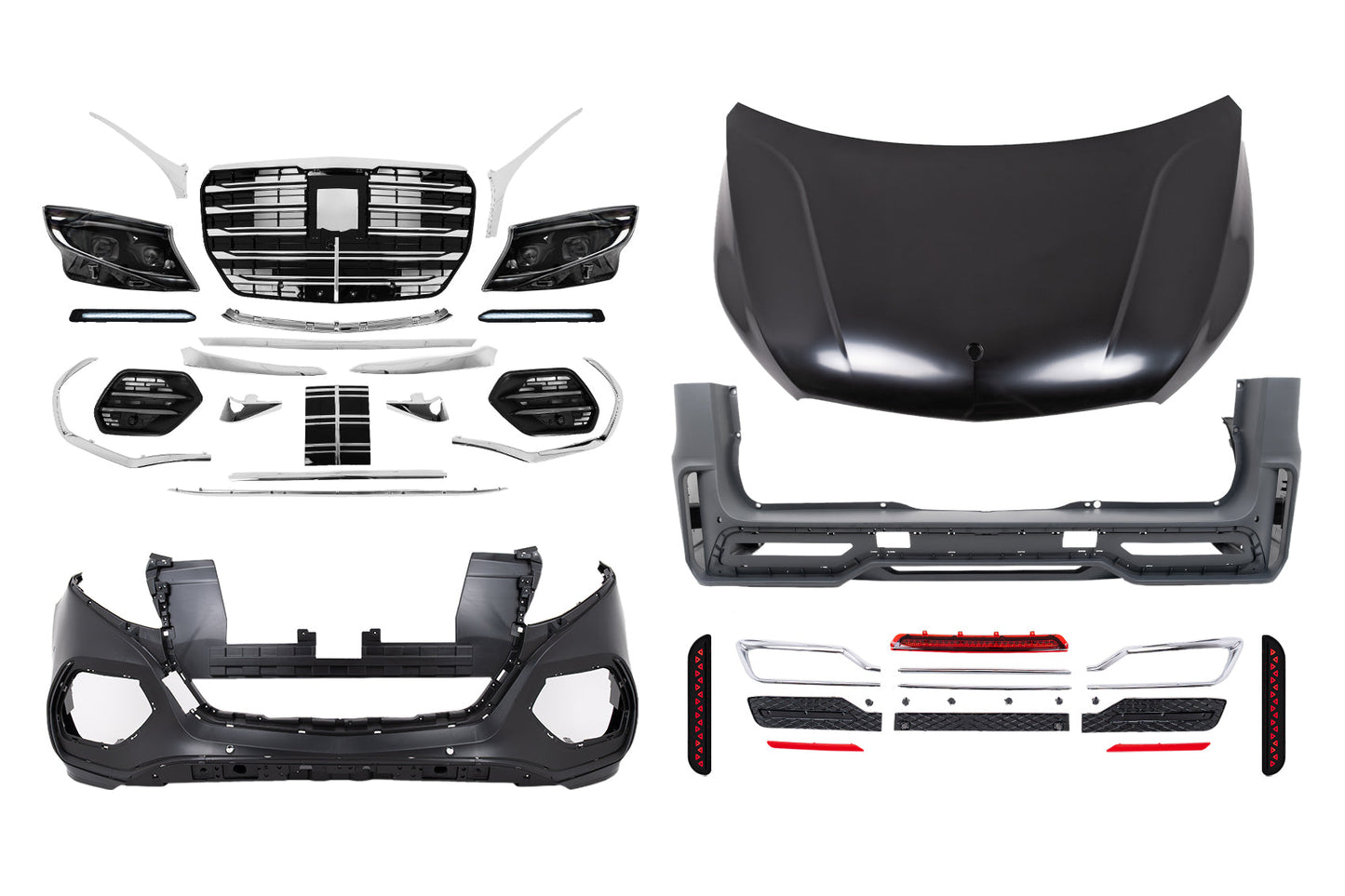Bodykit Stoßstange für Mercedes Vito 2016–2023 Umbau auf 2024 V-Design Kühlergrill Carpartstuning Austria