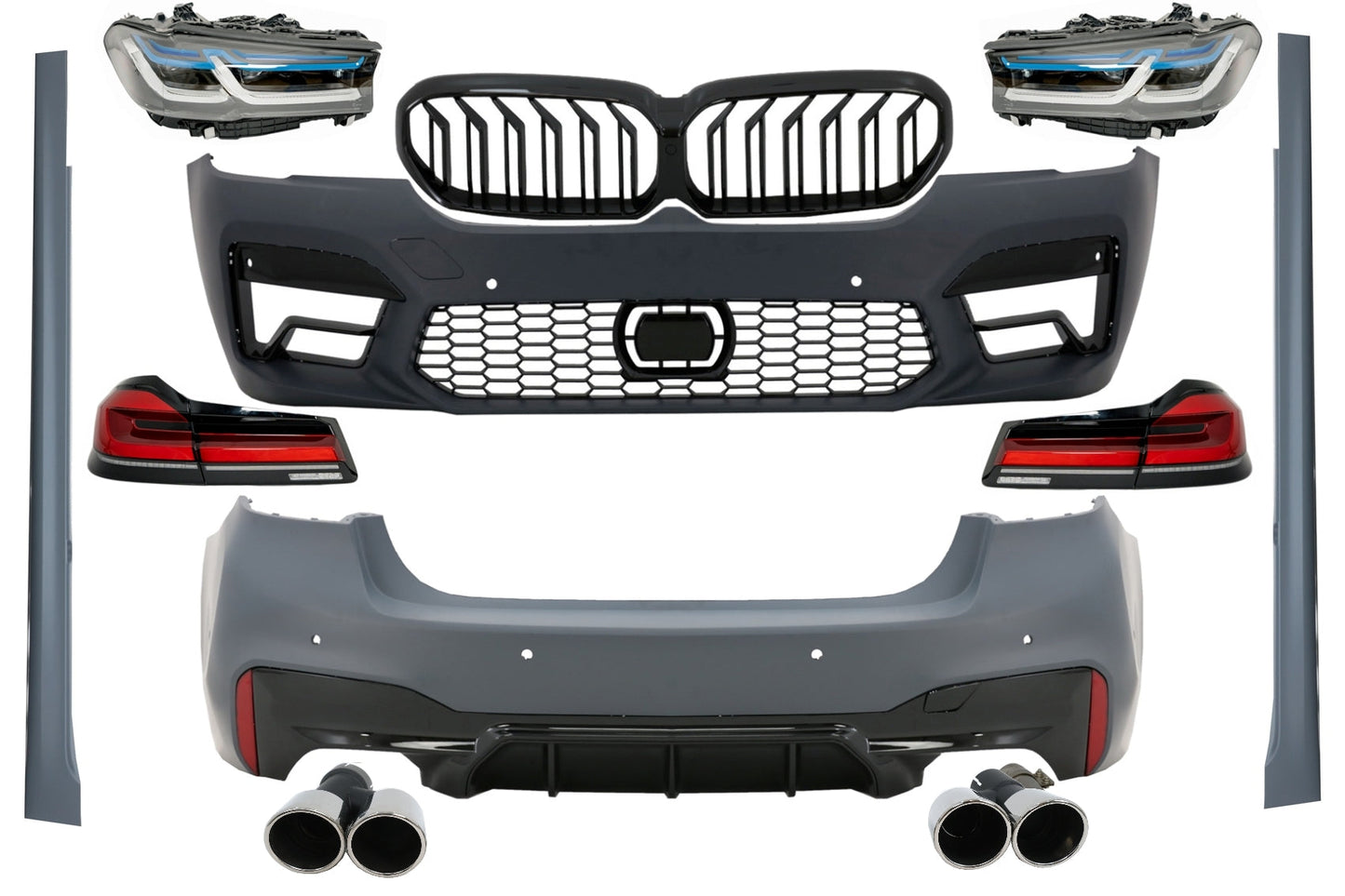 Bodykit für BMW 5er G30 17-19 Stoßstange Lichter Kühlergrill M5 LCI Design 2020 Carpartstuning Austria