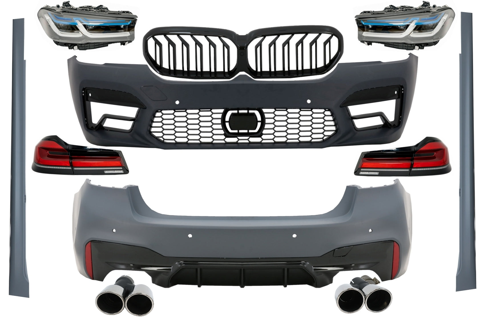 Bodykit für BMW 5er G30 17-19 Stoßstange Lichter Kühlergrill M5 LCI Design 2020 Carpartstuning Austria