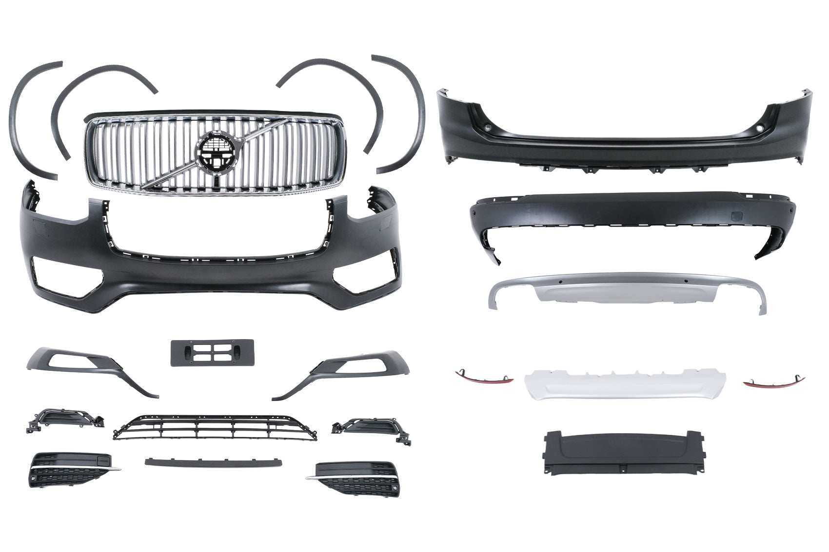 Bodykit für Volvo XC90 SPA 2015–2025 R-Design Stoßstange Kühlergril, Radlaufverbreiterungen Carpartstuning Austria